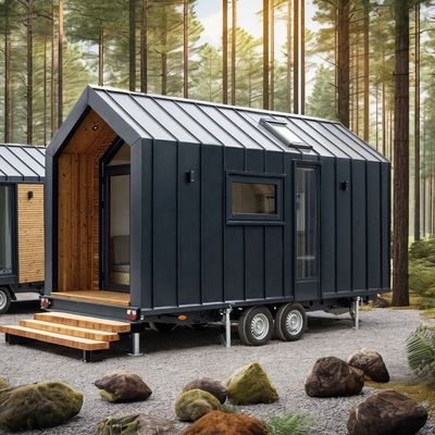 quality Modern Design Prefab House Wall 75mm Wave Sandwich Panel 20ft Foldable Container House on Wheels factory