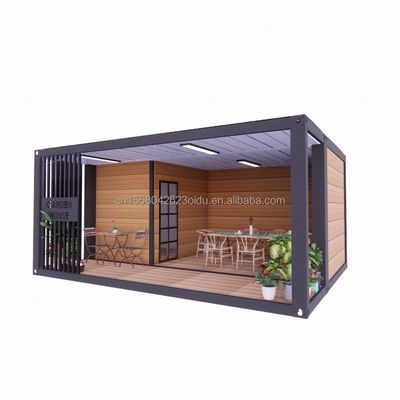 quality Customized Color 20ft Wooden House with Luxurious Garden Studio Flat Package Container and Mobile Bar Materials Used factory