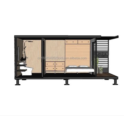 Galvanized Steel Square Tubes Main Structure Container House for Holiday Home