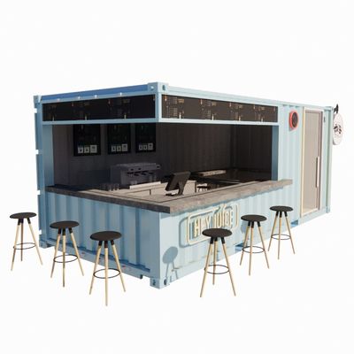 20ft Container Prefabricated Shops Stores Houses with Modern Design Style and 50/75/100mm Wave Sandwich Panel Wall