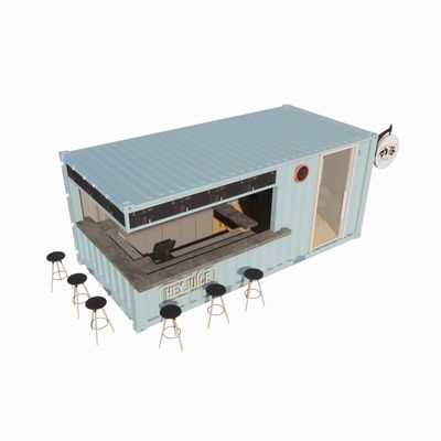 20ft Container Prefabricated Shops Stores Houses with Modern Design Style and 50/75/100mm Wave Sandwich Panel Wall